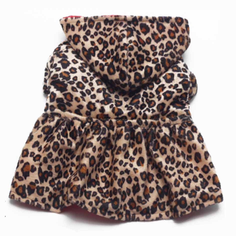 Leopard Print Baumwolle Hundekleid Reversible