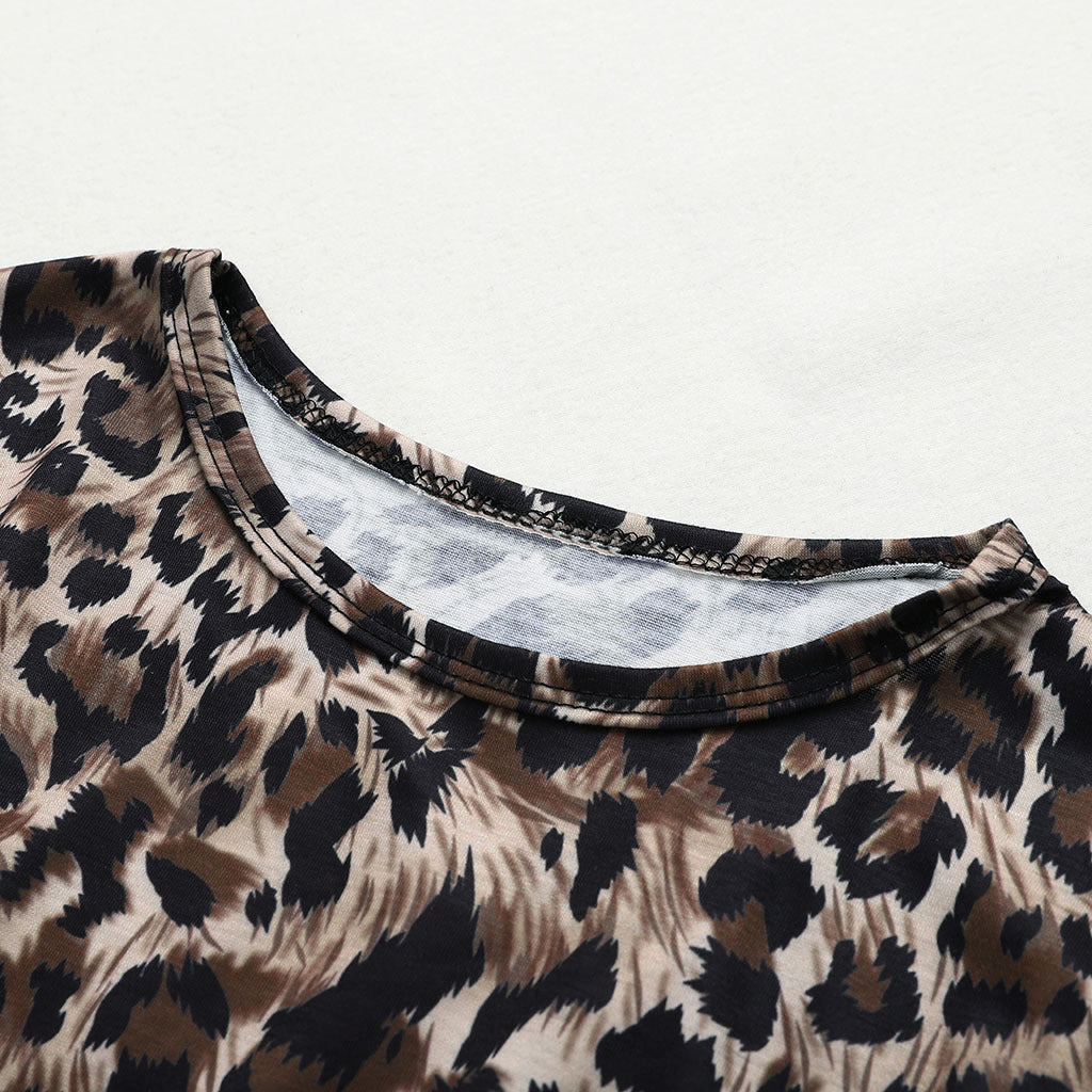 Leopard-print casual sweater