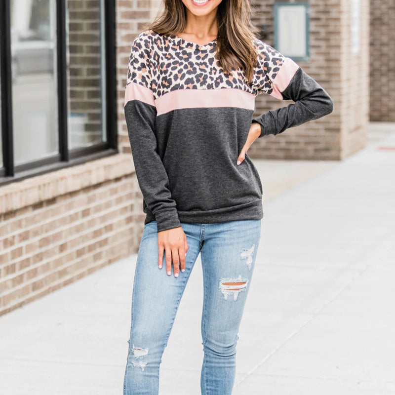 Leopard patchwork sweatshirt
