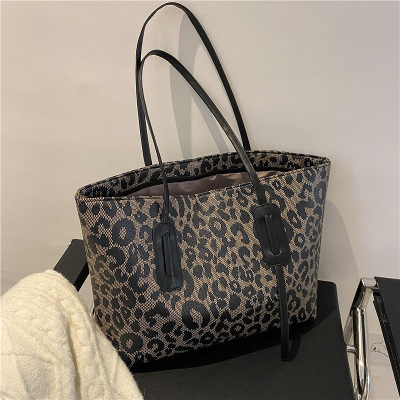 Damen Mode große Kapazität Leopardenmuster Portable Umhängetasche
