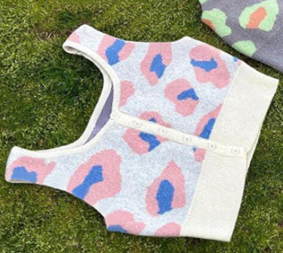 Long Sleeve Blouse Two-piece Sexy Lapel Leopard Print