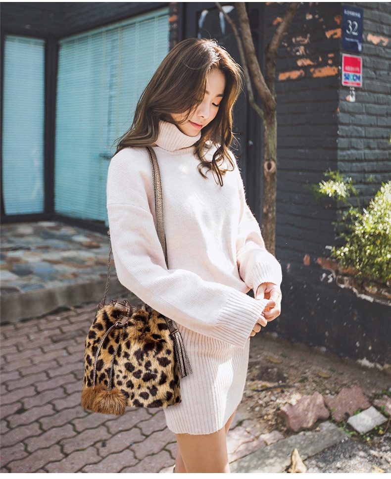 Leopard Eimertasche