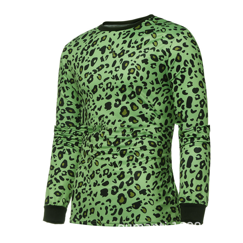 Langarm-T-Shirt mit Leopardenmuster für Männer