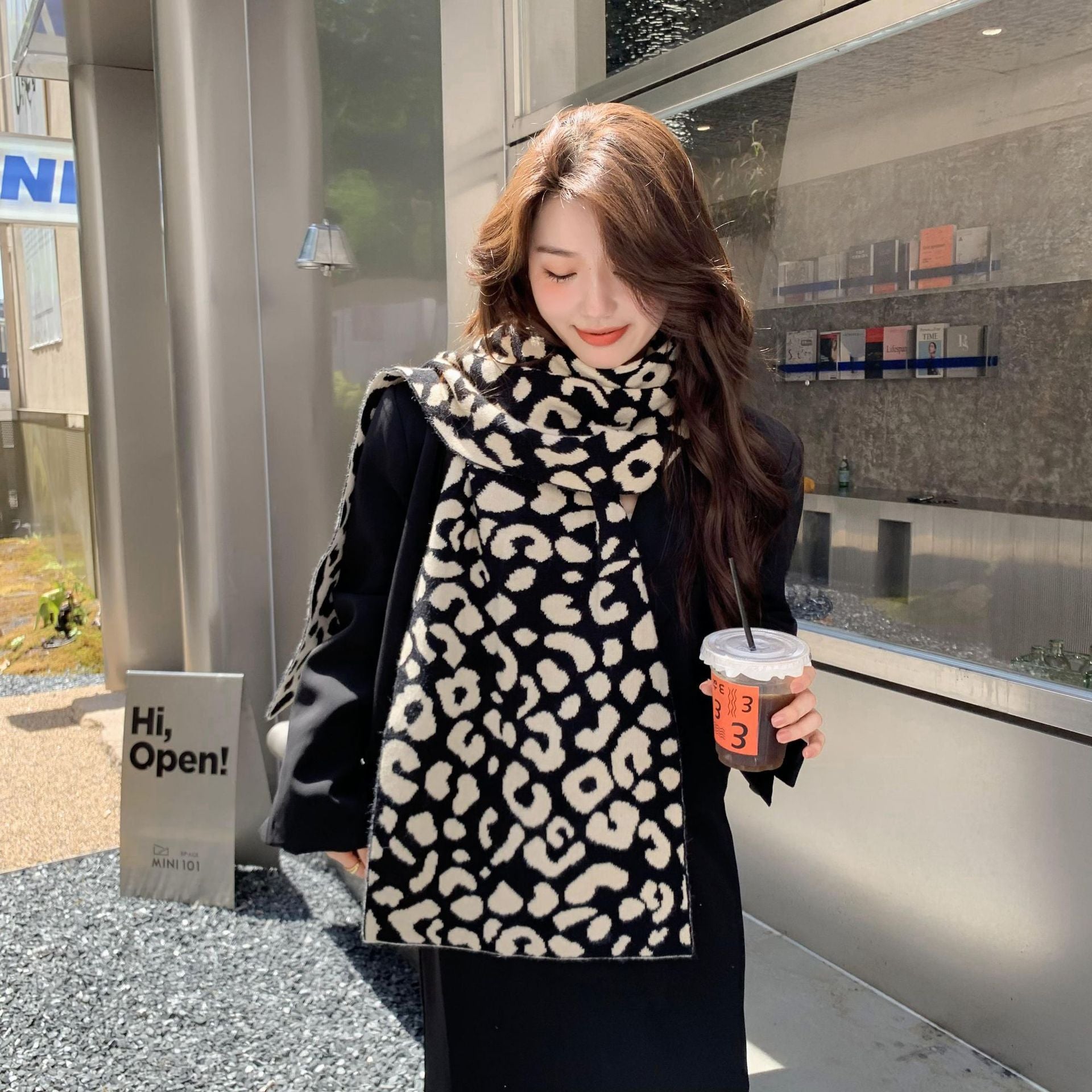 Leopard Style Schal Vielseitig Warmhalten Frauen