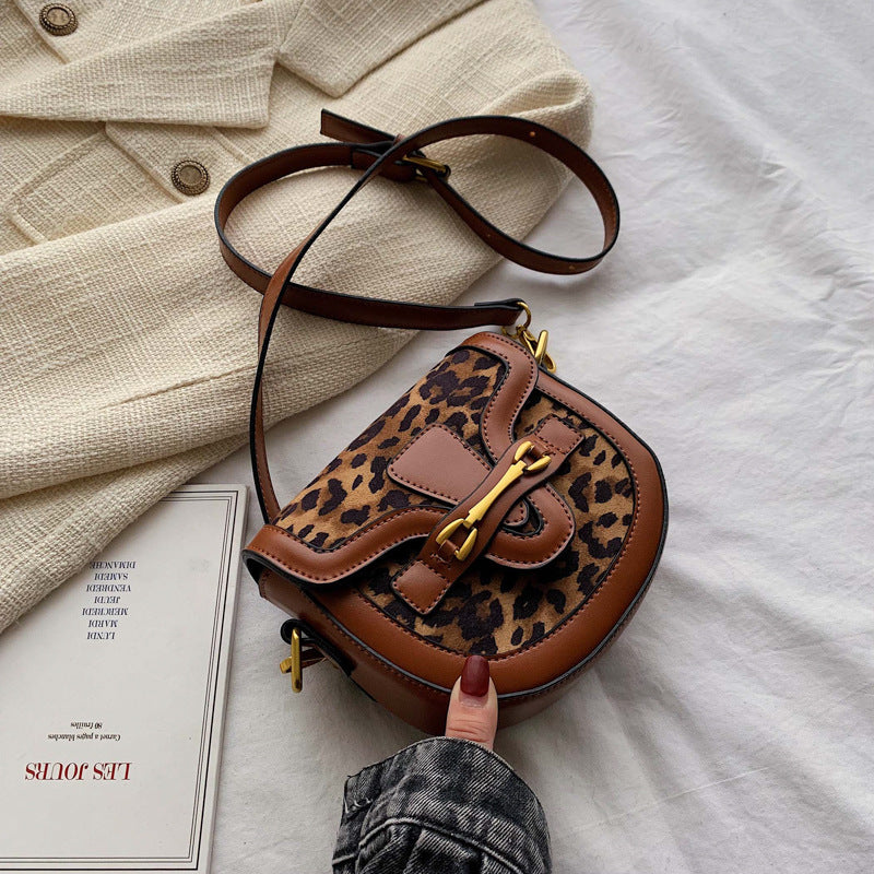 Plaid Mode Leopard drucken weichen Griff Umhängetasche