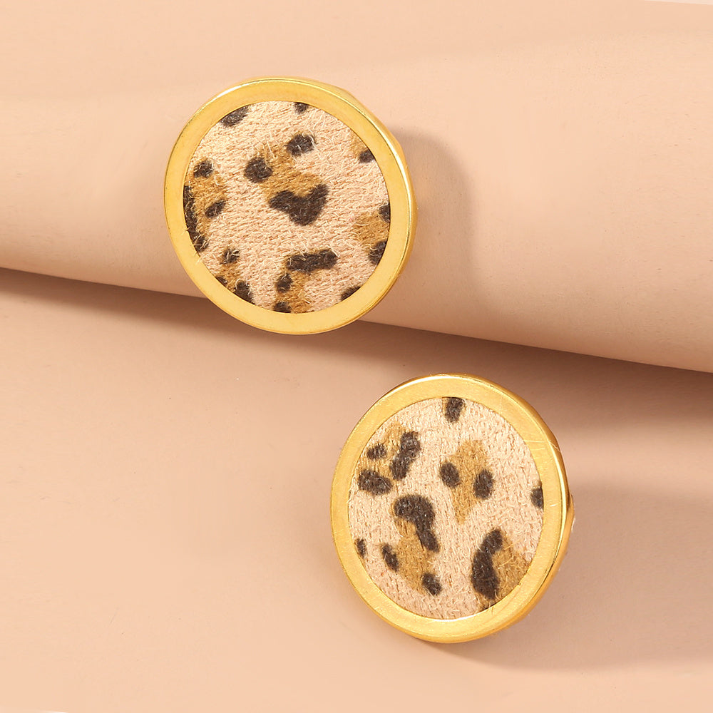 Mode übertrieben Plüsch Leoparden-Print Ohrringe beliebt weiblichen Schmuck INS