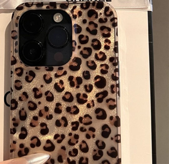 Neue All-inclusive hochwertige Feder Garn braun Leopard gedruckt Telefon Fall