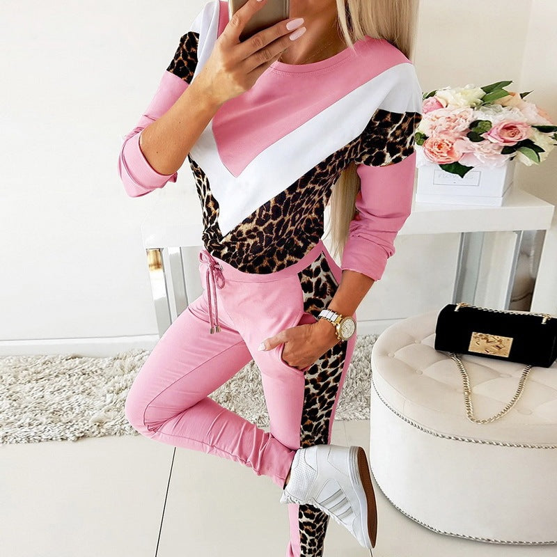 Pullover mit Leopardenmuster im Farbblock-Design