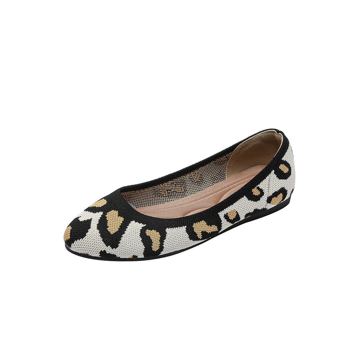 Prinzessin Schuhe Houndstooth Pumps flach bequem Leopard Print Nische Slip-on Plu