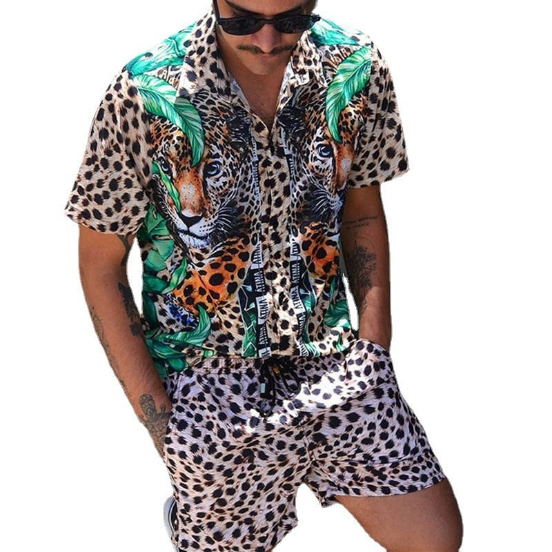 Europäisch und Amerikanisch Leopard Print Lässig Lose Mode Print Shirt