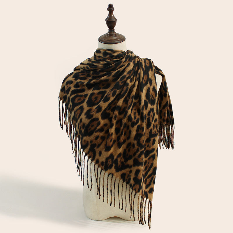 Leopard Print Schal Frauen All-matching Komfortable Kaschmir-wie Schal