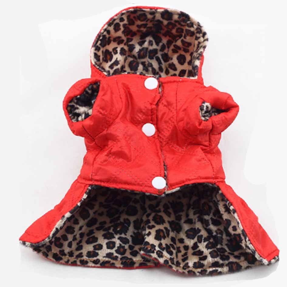 Leopard Print Baumwolle Hundekleid Reversible