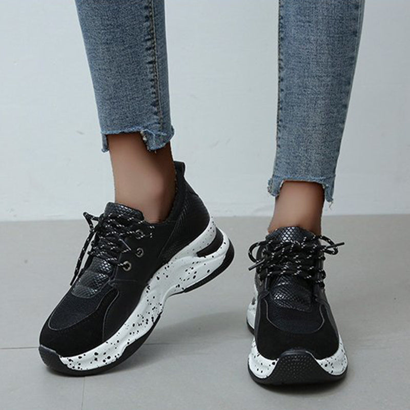 Leopard Print Turnschuhe Frauen Lace Up Walking Running Sportschuhe