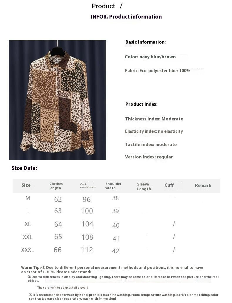 Women's Design Long Sleeve All-match Vintage Leopard Print Shirt