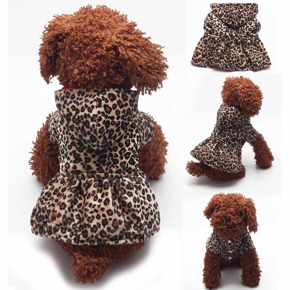 Leopard Print Baumwolle Hundekleid Reversible