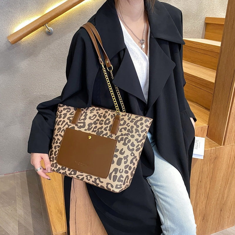 Leopardenmuster Herbst Schulter Achsel Tasche