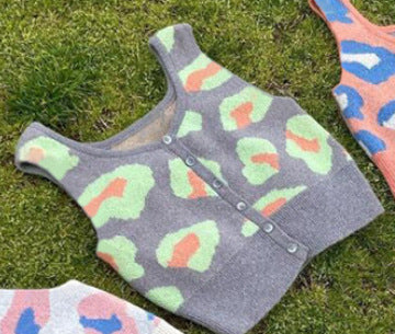 Long Sleeve Blouse Two-piece Sexy Lapel Leopard Print