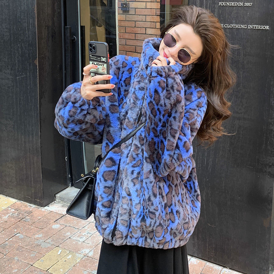 Hong Kong Leopard Lamb Plush Coat