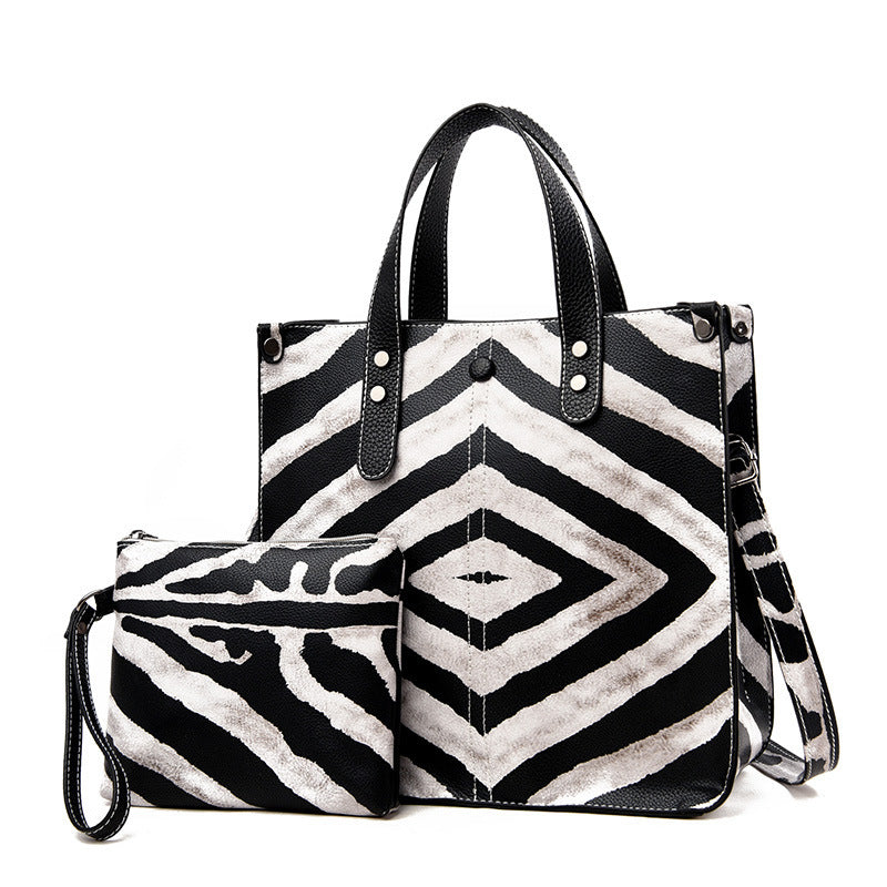 Neu Geometrische Leopardenmuster Mutter Tasche zweiteilige Set