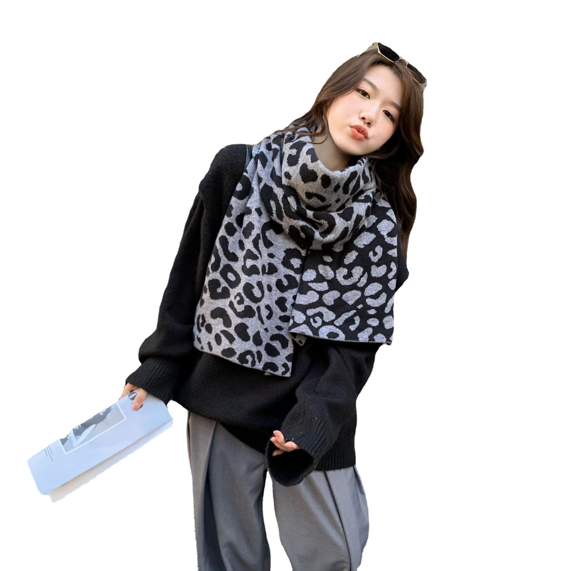 Leopard Style Schal Vielseitig Warmhalten Frauen