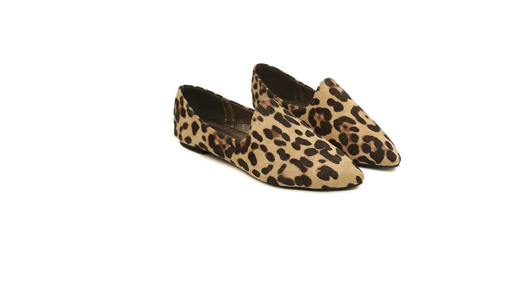 Wild große Größe Frauen Schuhe 41 Leopard flach flach mit einzigen Schuhe 42 Hit Farbe tief Mund spitzen Herbst Schuhe