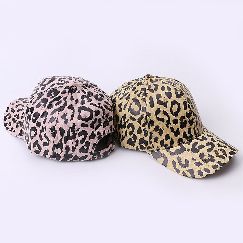 Hut weiblich Leopard Print Baseballkappe Sonnenschirm Outdoor Reise Sonnenschutz Ente Zunge