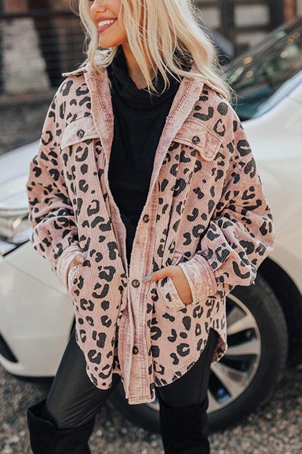 New Casual Leopard Print Coat For Women