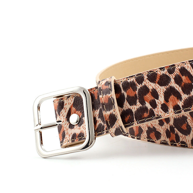 Damen lässig Leopard Print PU Gürtel