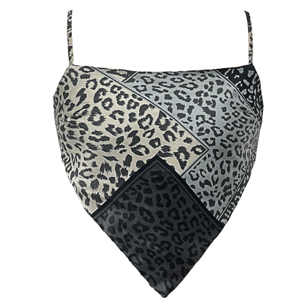 Women's Printed Camisole Leopard Print Shirt Top