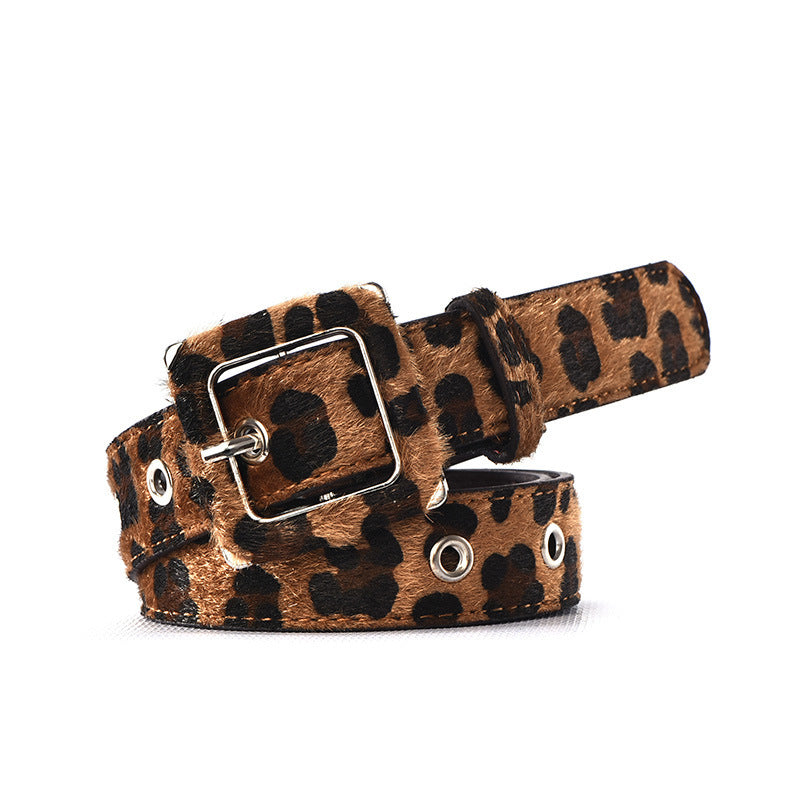 Modische Leopard Print Gürtel Weiblich Dekorative Pin Schnalle