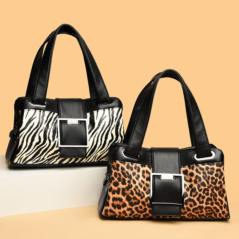 Leopardenmuster Weiches Leder Mode Schulter Kuriertasche