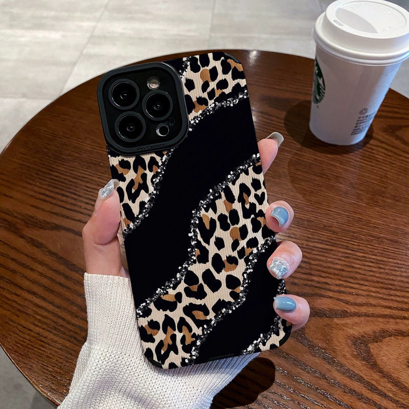 Nische Leopard Vertikale Muster Drop-resistente Telefon Fall