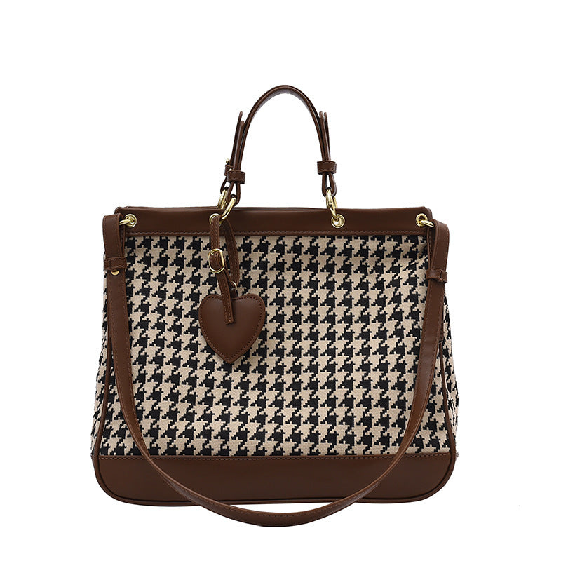 Houndstooth-Leoparden-Tasche