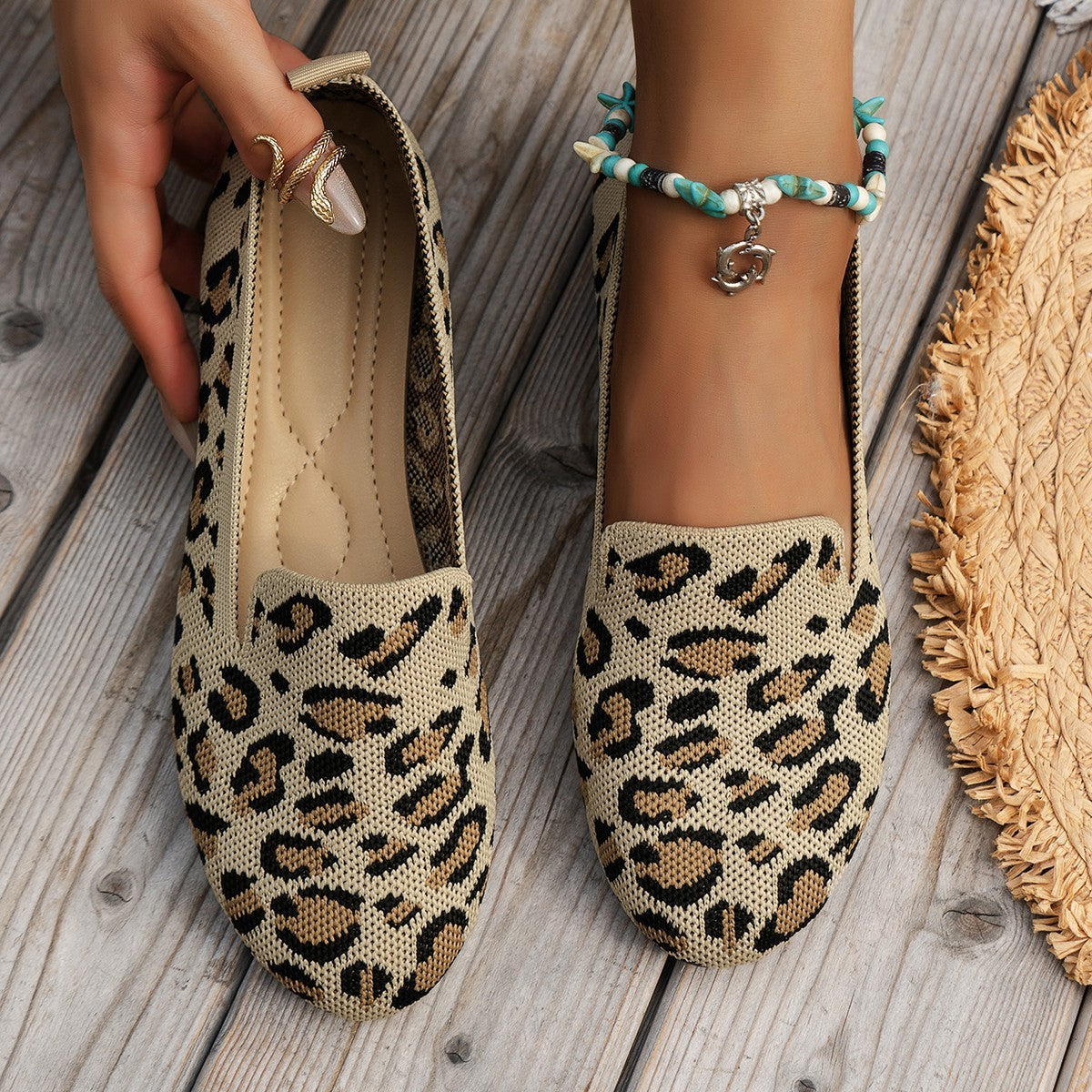 Leoparden-Slip-On Arbeitsschuhe