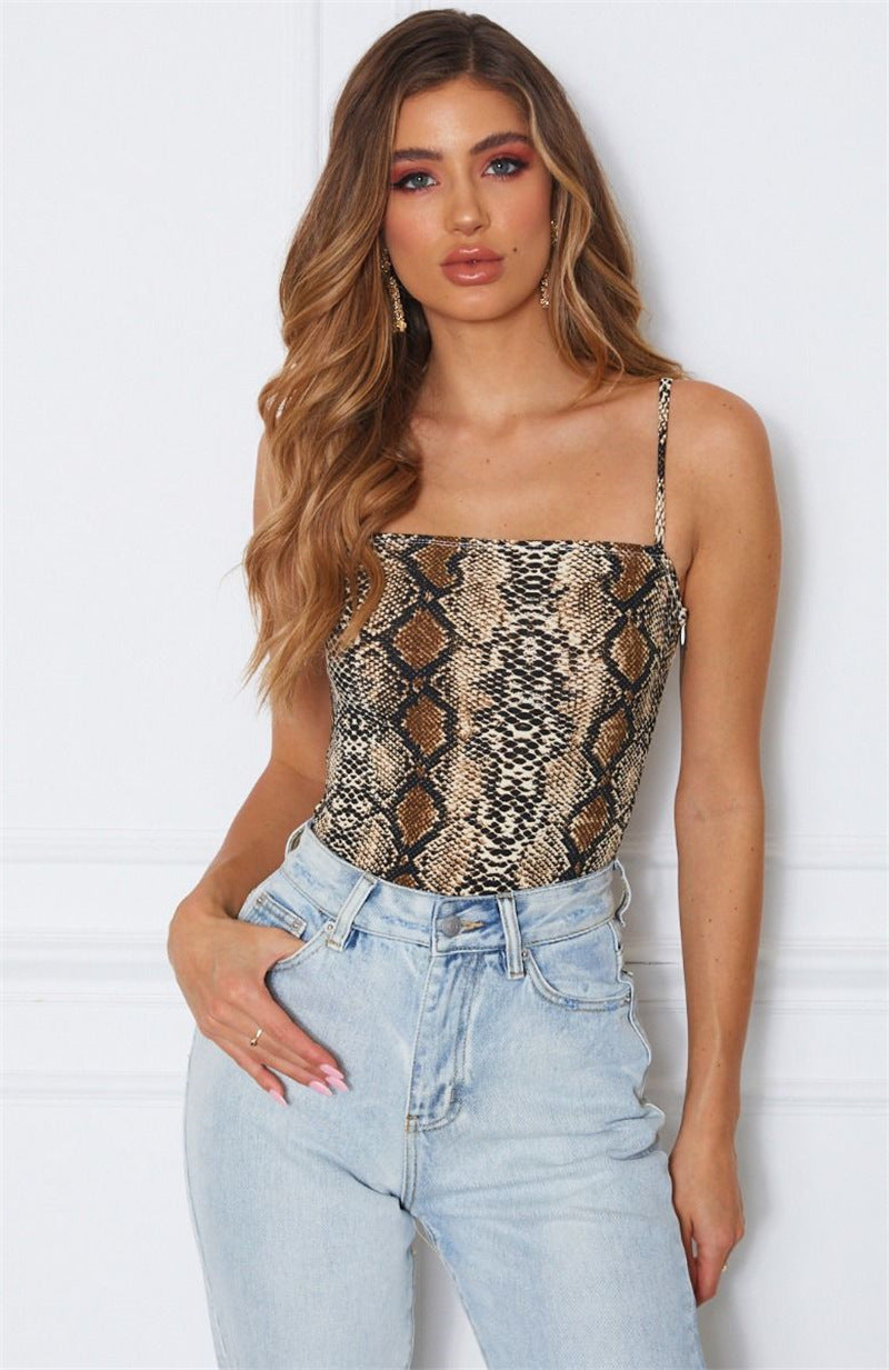 Leopard-print snake print sexy camisole top