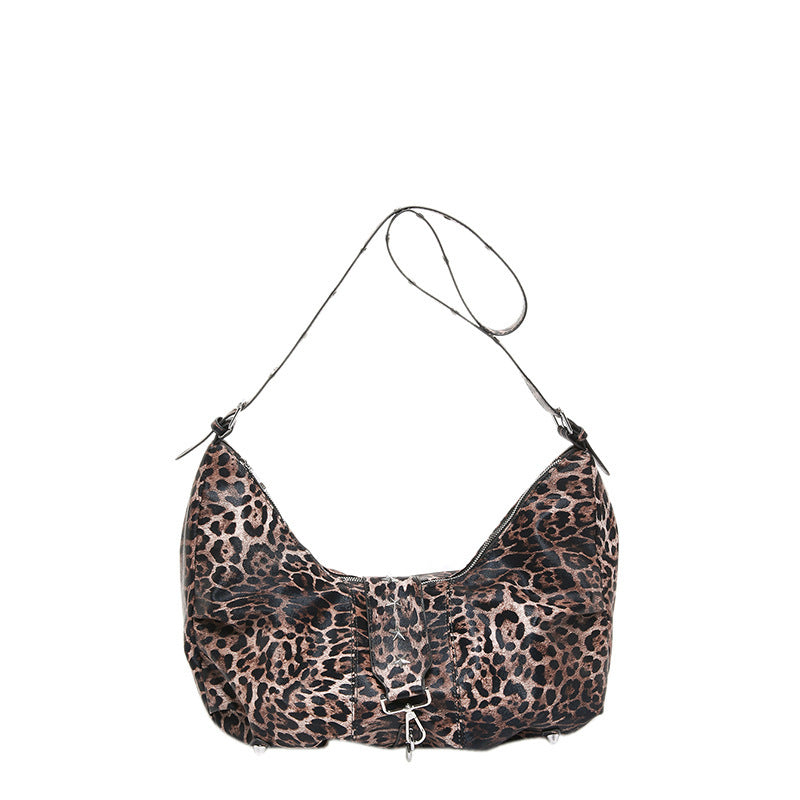 High-grade Leopard Underarm European And American Retro Fashion Shoulder Bag
