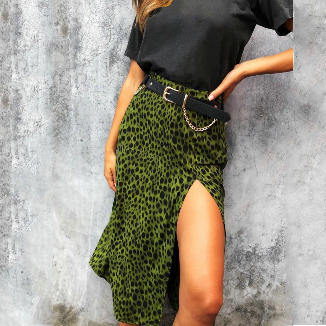 Leopard print skirt