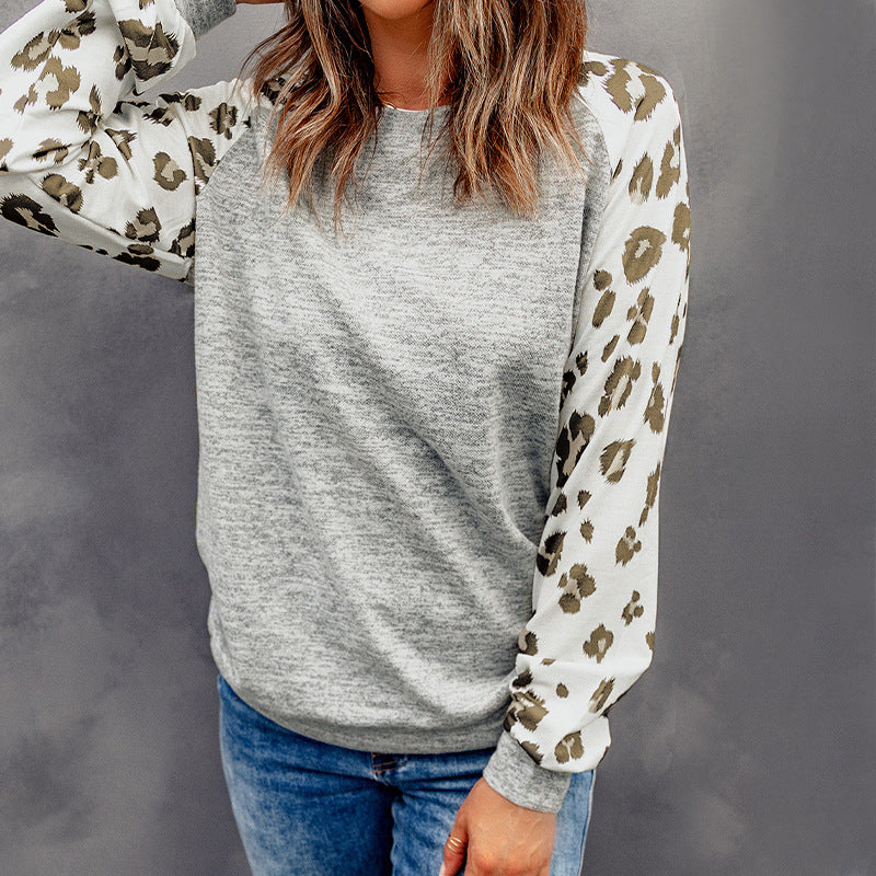 Women's Polyester Leopard Print Sweater