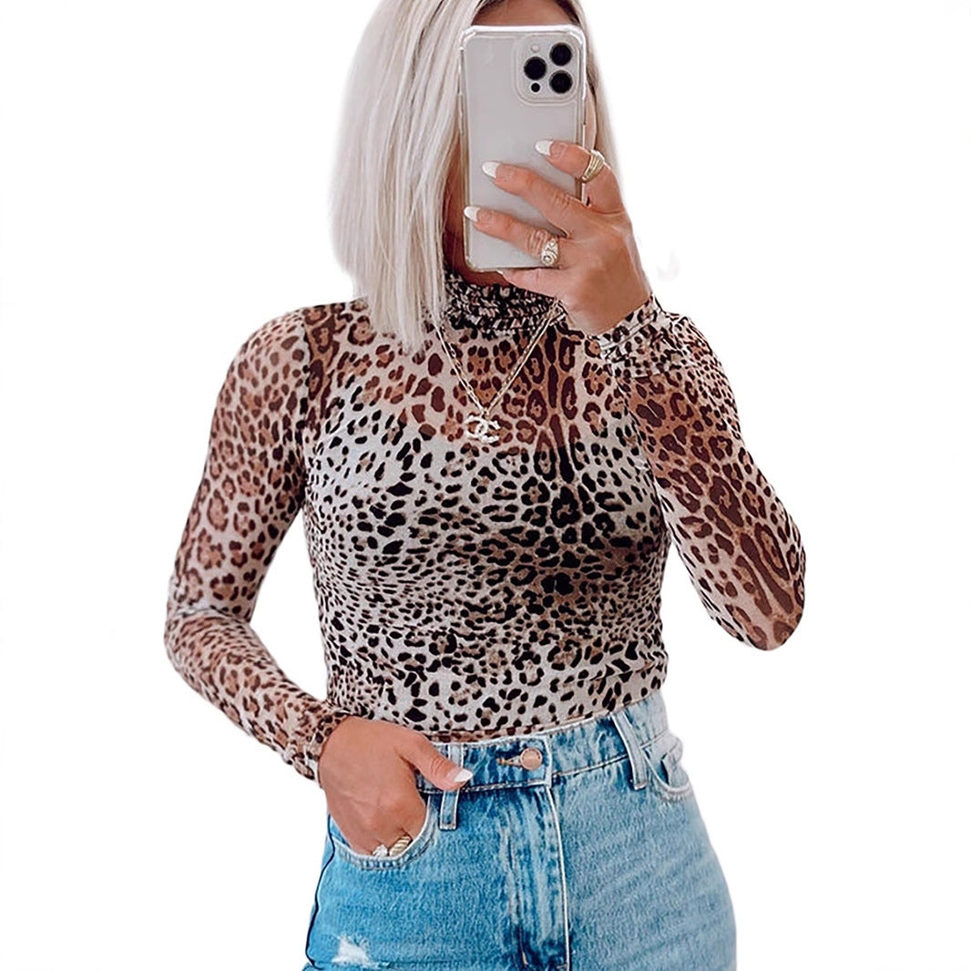 European And American Fashion & Trend Leopard Print Jumpsuit Top For Women