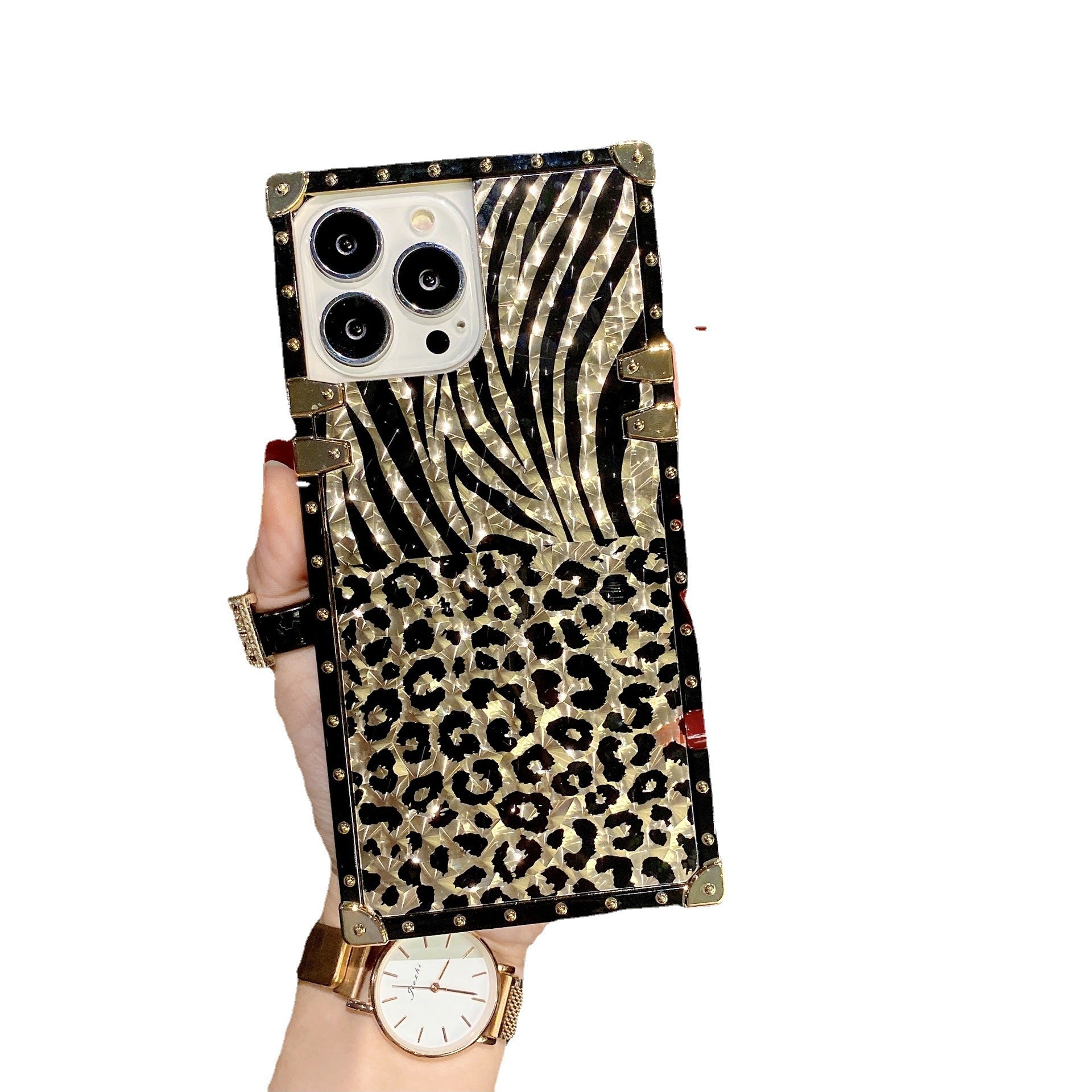 Bunte Mode Leopard Feder Telefon Fall