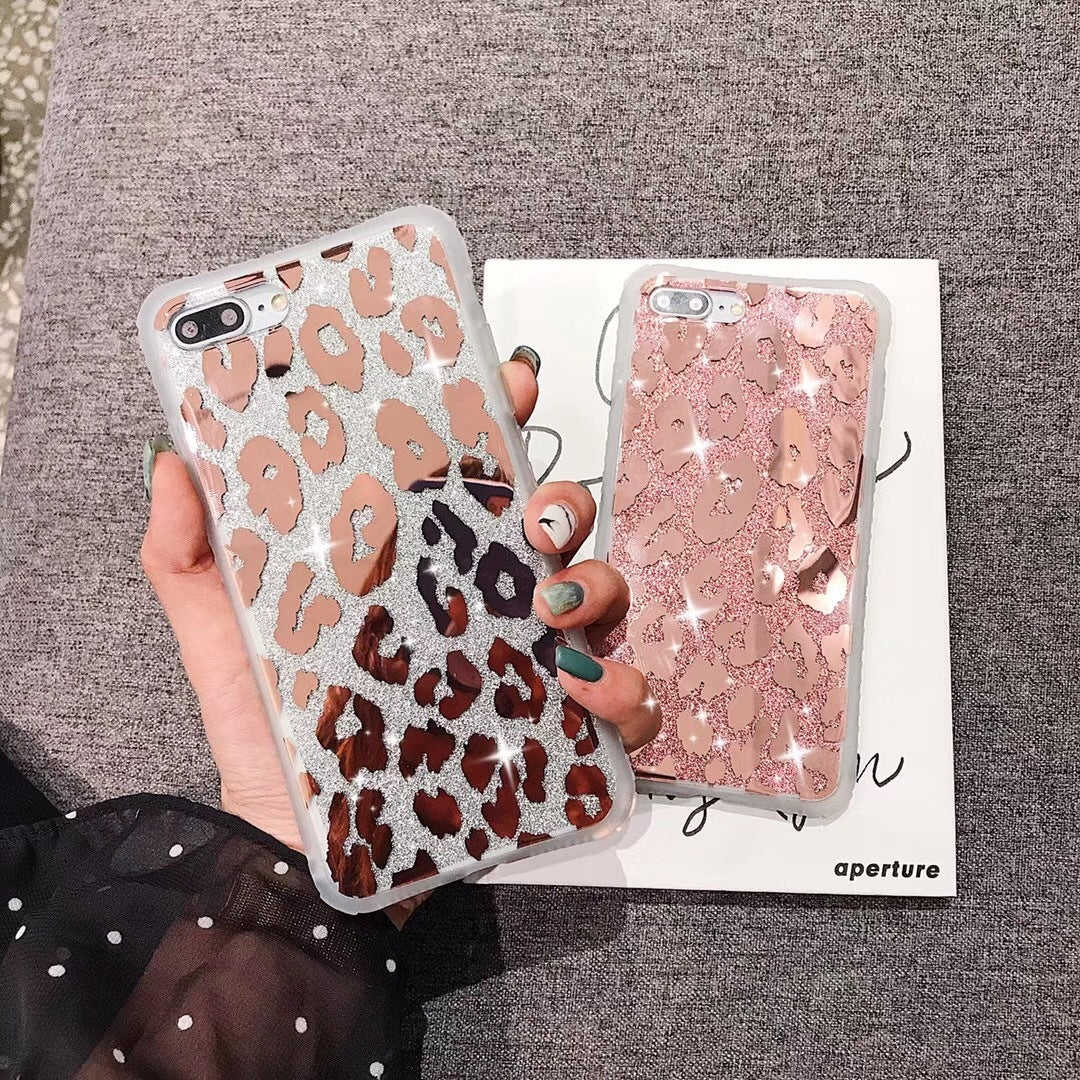 Galvanisierte Leopard Style Phone Case