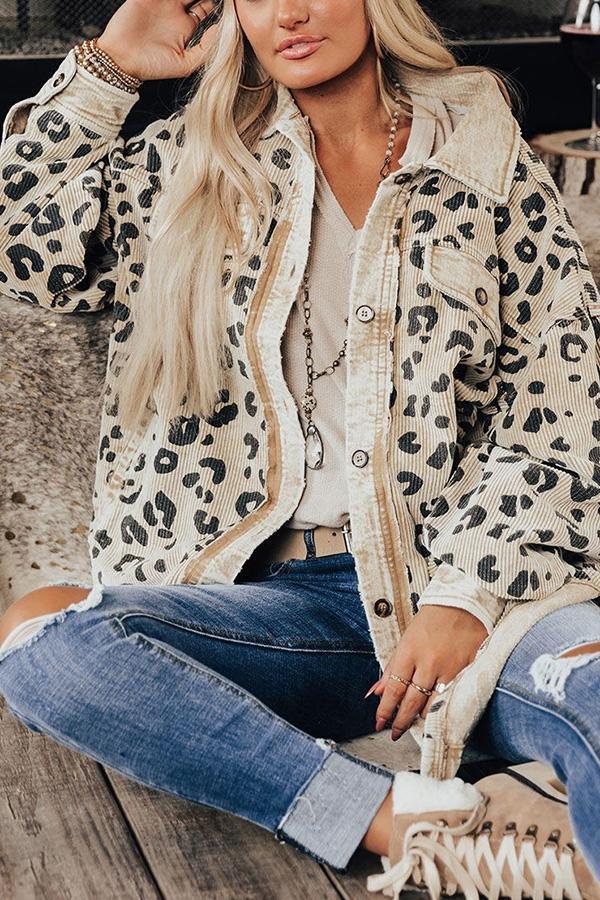 New Casual Leopard Print Coat For Women