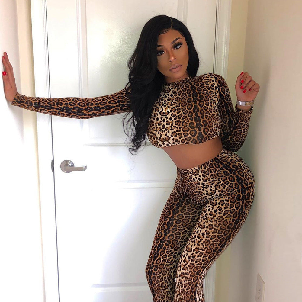 Leopard Print Sports Suit for women