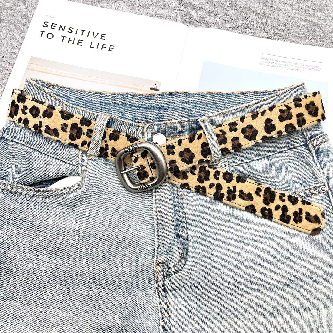 Leopard Print and Zebra Print Gürtel New Simple Style Taille