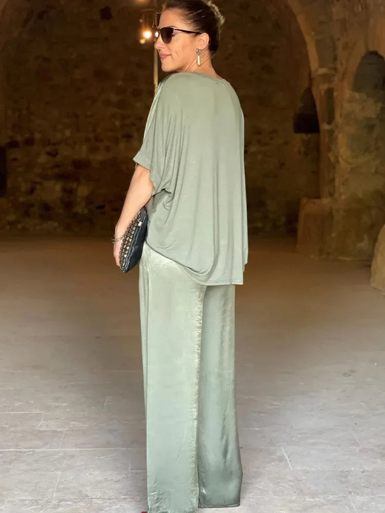 V-Ausschnitt Fashion 2-teiliger Hosenanzug