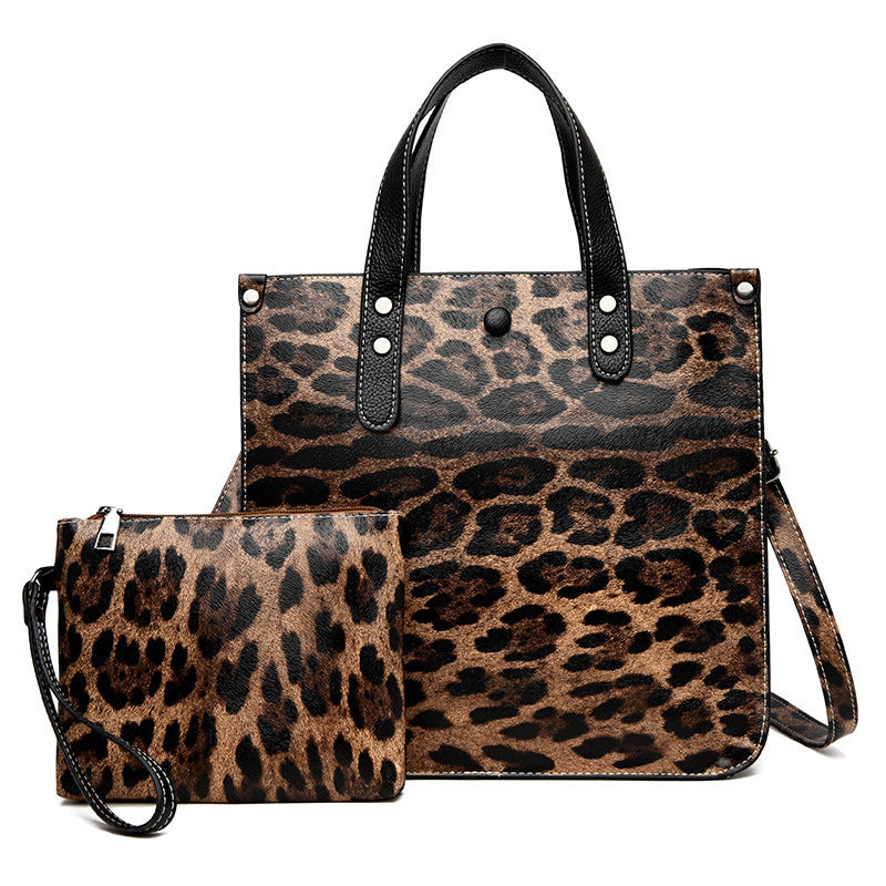 Neu Geometrische Leopardenmuster Mutter Tasche zweiteilige Set