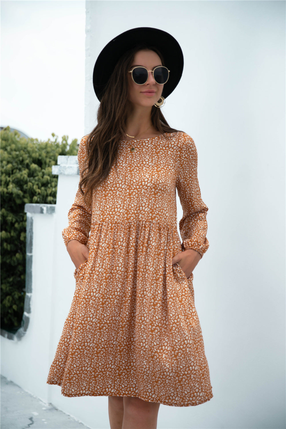 Leopard Print Pocket Ladies Dress