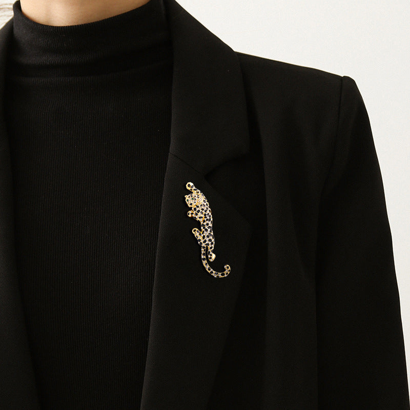 Mode Europäischer und Amerikanischer Stil Leopard Zubehör Corsage Unisex Brosche Diamant Brosche Schmuck Pin Legierung Zubehör