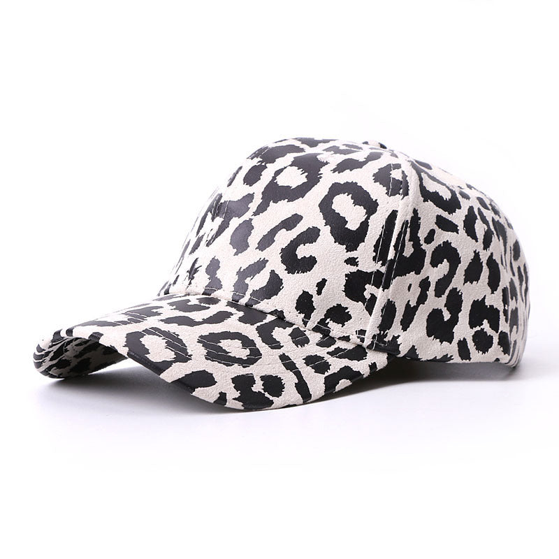 Hut weiblich Leopard Print Baseballkappe Sonnenschirm Outdoor Reise Sonnenschutz Ente Zunge