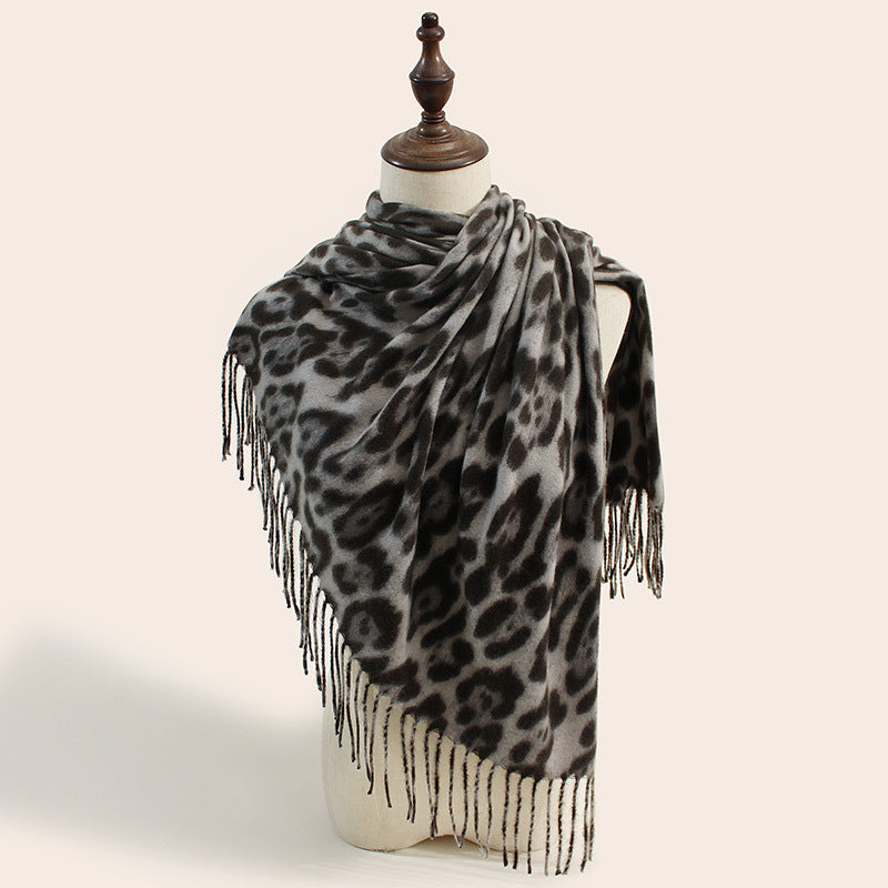 Leopard Print Schal Frauen All-matching Komfortable Kaschmir-wie Schal